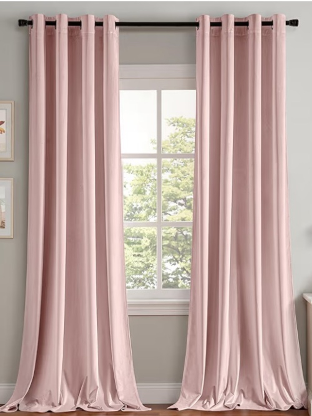 Baby Pink Blackout Grommet Curtain 2 Panels - Elegant Window Drapes 54x84